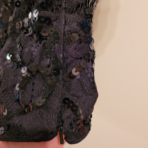 EXPRESS Black sequin Crop Top XS - Picture 5 of 13